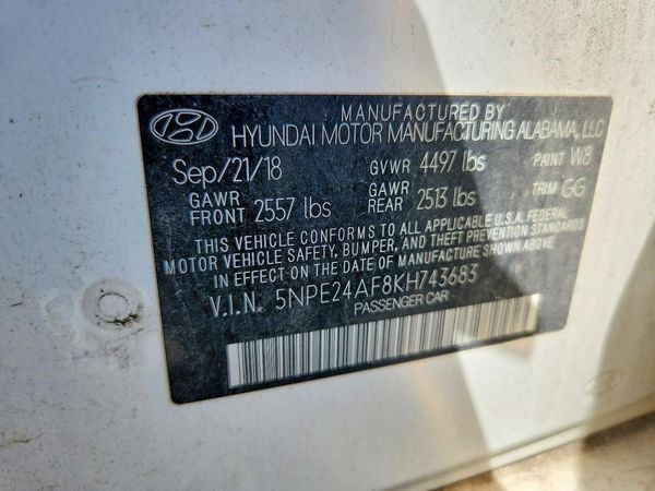 2019 HYUNDAI SONATA