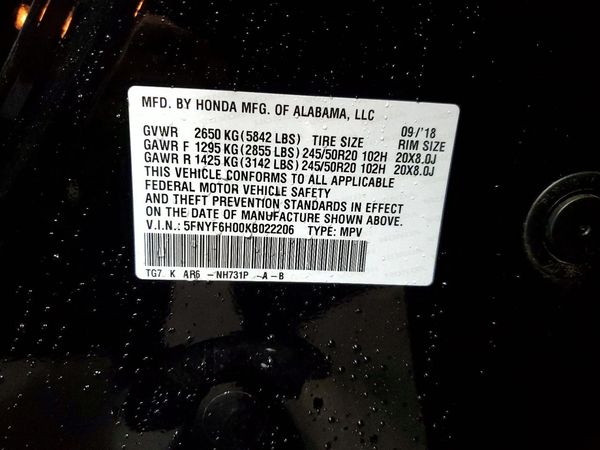 2019 HONDA PILOT ELITE