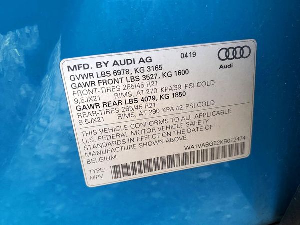 2019 AUDI E-TRON e-tron quattro Prestige