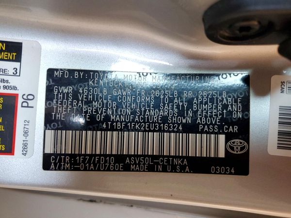 2014 TOYOTA CAMRY