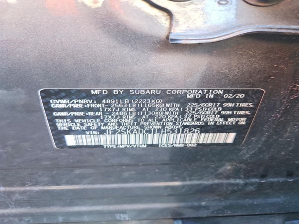 2020 SUBARU FORESTER Base Plus+ES