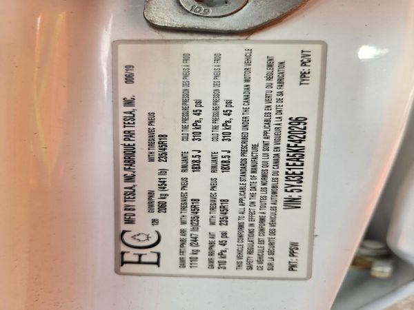 2019 TESLA MODEL 3