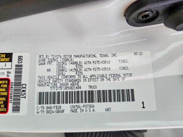 2021 TOYOTA TUNDRA SR5 grade