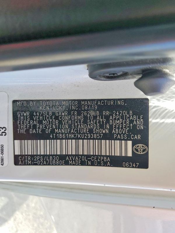 2019 TOYOTA CAMRY XSE