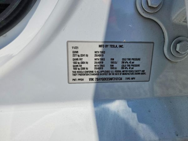 2022 TESLA MODEL Y