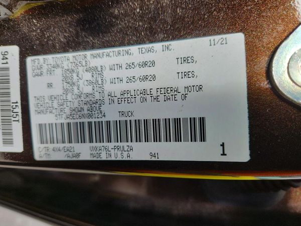 2022 TOYOTA TUNDRA Limited