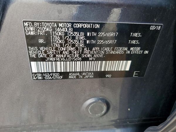 2018 TOYOTA RAV4 LE