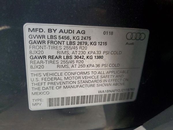 2018 AUDI Q5 quattro Premium Plus