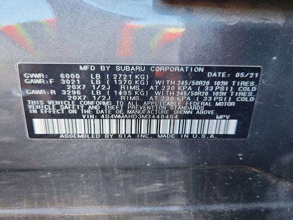 2021 SUBARU ASCENT