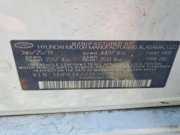 2019 HYUNDAI SONATA