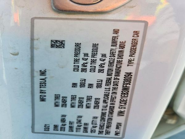 2021 TESLA MODEL 3