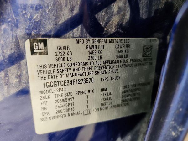 2015 CHEVROLET COLORADO LT