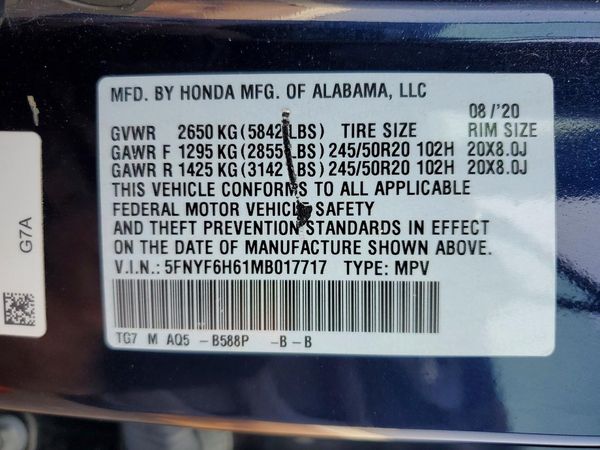 2021 HONDA PILOT