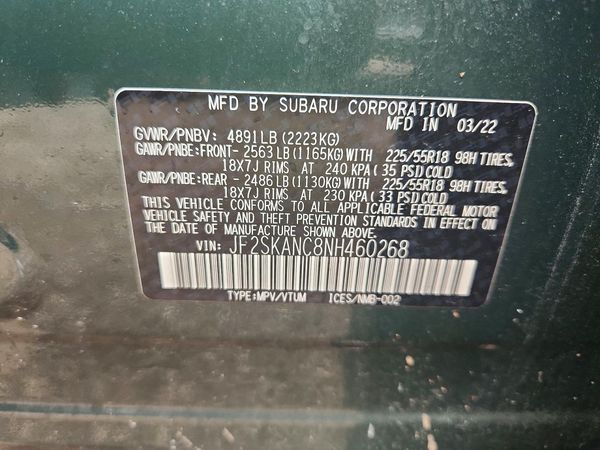 2022 SUBARU FORESTER Limited