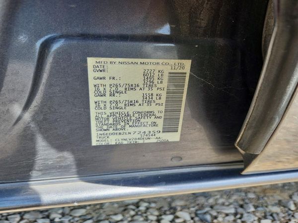 2020 NISSAN FRONTIER