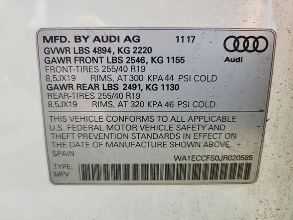 2018 AUDI Q3 — VINS