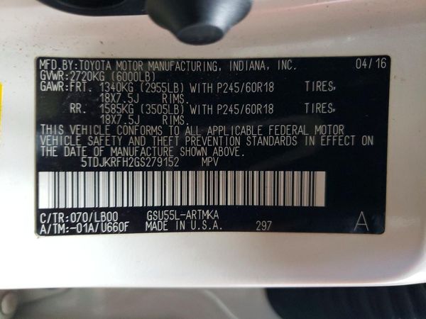 2016 TOYOTA HIGHLANDER Base/Hybrid