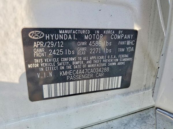 2012 HYUNDAI SONATA Middle level