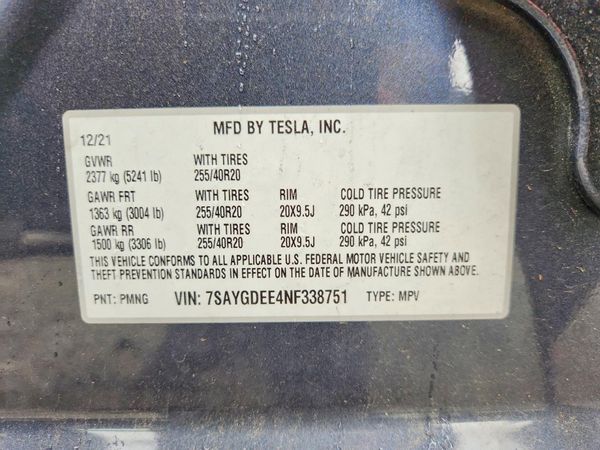 2022 TESLA MODEL Y
