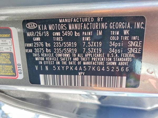 2019 KIA SORENTO SX, SXL