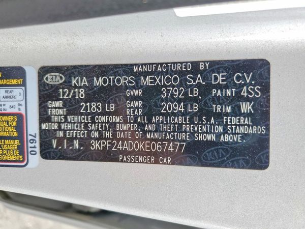 2019 KIA FORTE FE/LX/LXS