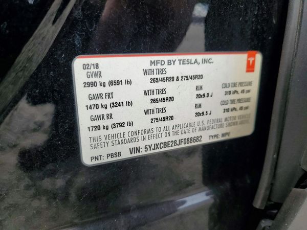 2018 TESLA MODEL X