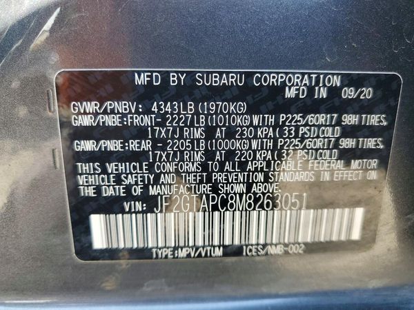 2021 SUBARU CROSSTREK Premium+ES — VINS