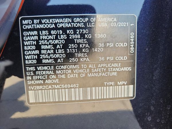 2021 VOLKSWAGEN ATLAS 4Motion SEL