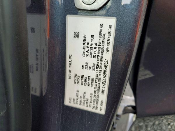 2022 TESLA MODEL 3