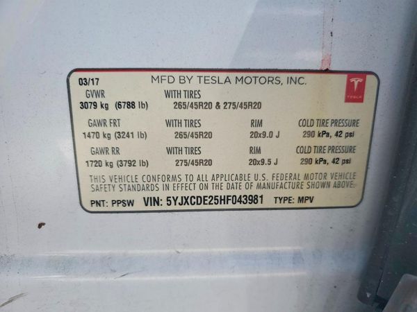2017 TESLA MODEL X