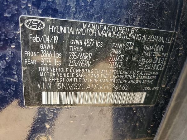 2019 HYUNDAI SANTA FE