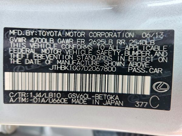 2013 LEXUS ES 350