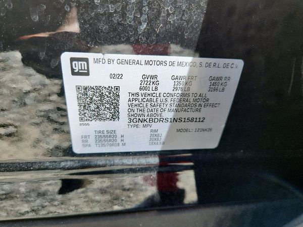 2022 CHEVROLET BLAZER 3LT — VINS