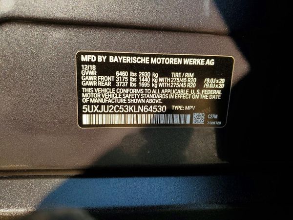 2019 BMW X5 xDrive50i — VINS