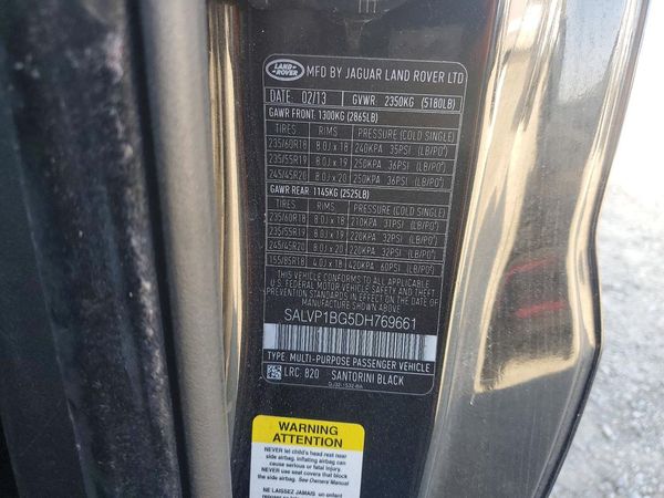 2013 LAND ROVER RANGEROVER Pure Plus — VINS