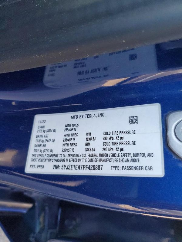 2023 TESLA MODEL 3
