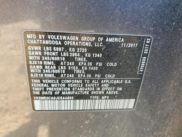 2018 VOLKSWAGEN ATLAS 4Motion SEL