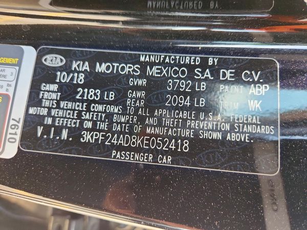 2019 KIA FORTE FE/LX/LXS