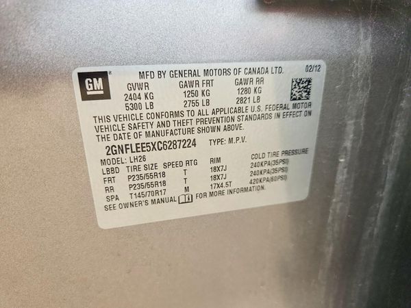 2012 CHEVROLET EQUINOX 1LT