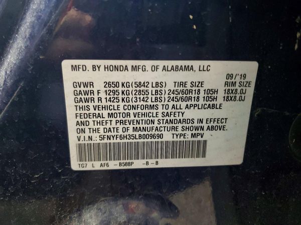 2020 HONDA PILOT EX