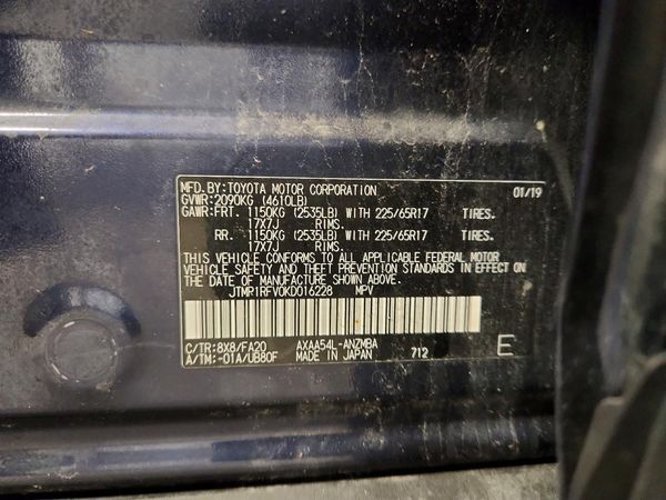 2019 TOYOTA RAV4 XLE / XLE Premium 4WD