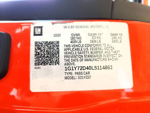 2020 CHEVROLET CORVETTE