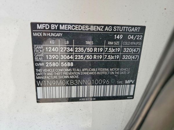 2022 MERCEDES-BENZ EQB EQB300 4MATIC