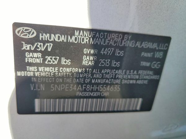 2017 HYUNDAI SONATA