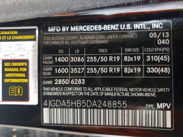 2013 MERCEDES-BENZ ML ML350 4-MATIC