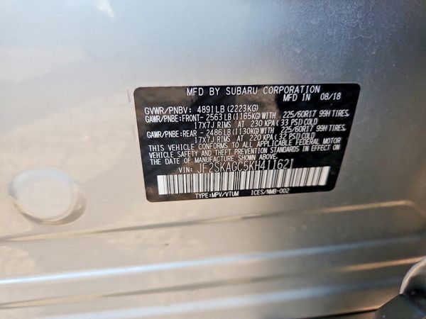 2019 SUBARU FORESTER Prm+ES+SMART