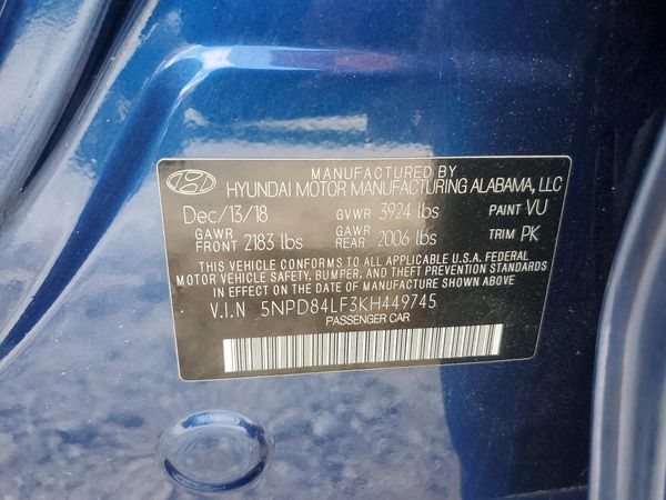 2019 HYUNDAI ELANTRA
