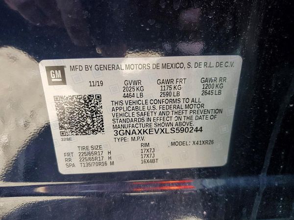 2020 CHEVROLET EQUINOX LT (1LT) — VINS