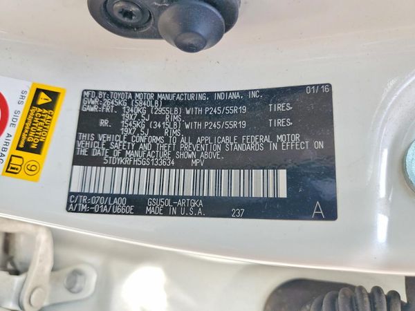2016 TOYOTA HIGHLANDER Base/Hybrid