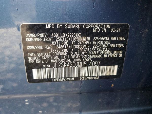 2021 SUBARU FORESTER Limited